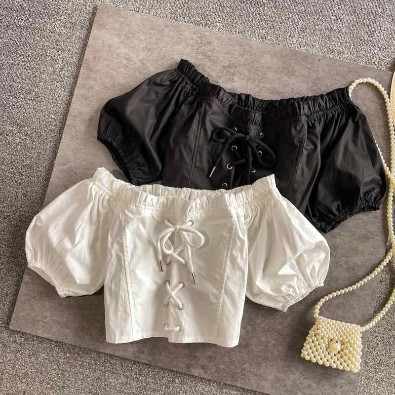シャツ 子供服 女の子 半袖 一字肩 トップス おしゃれ かわいい 肩出し 接触冷感 伸縮性 普段使い
