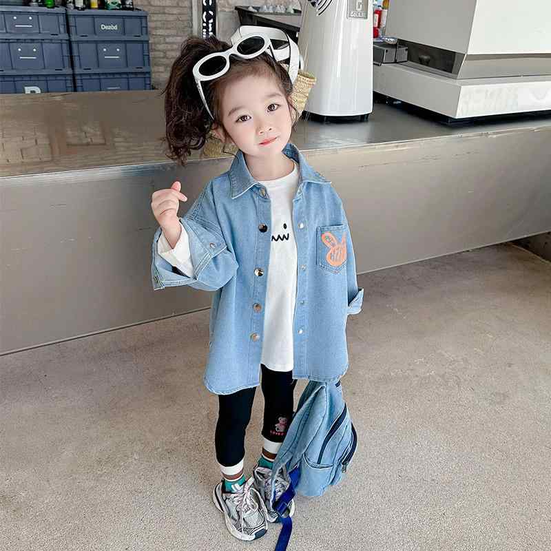 ジャケット キッズ 女の子 デニム 春秋 かわいい おしゃれ ベビー 子供 春 アウター シャツ