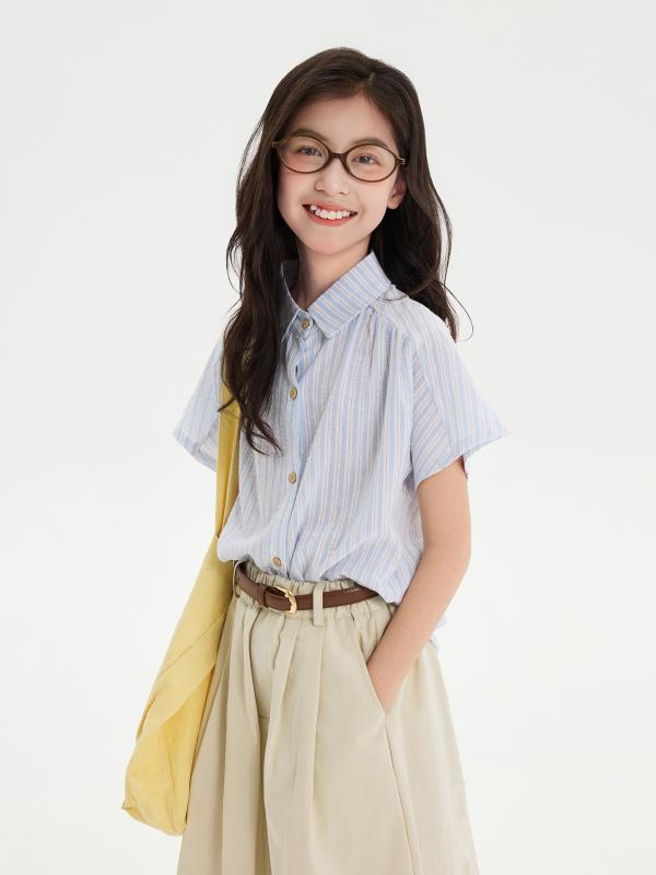 シャツ キッズ ストライプ柄 半袖 ポロシャツ ゆったり トップス 子供服 韓国風 かわいい 肌触り 抜群 4,461円