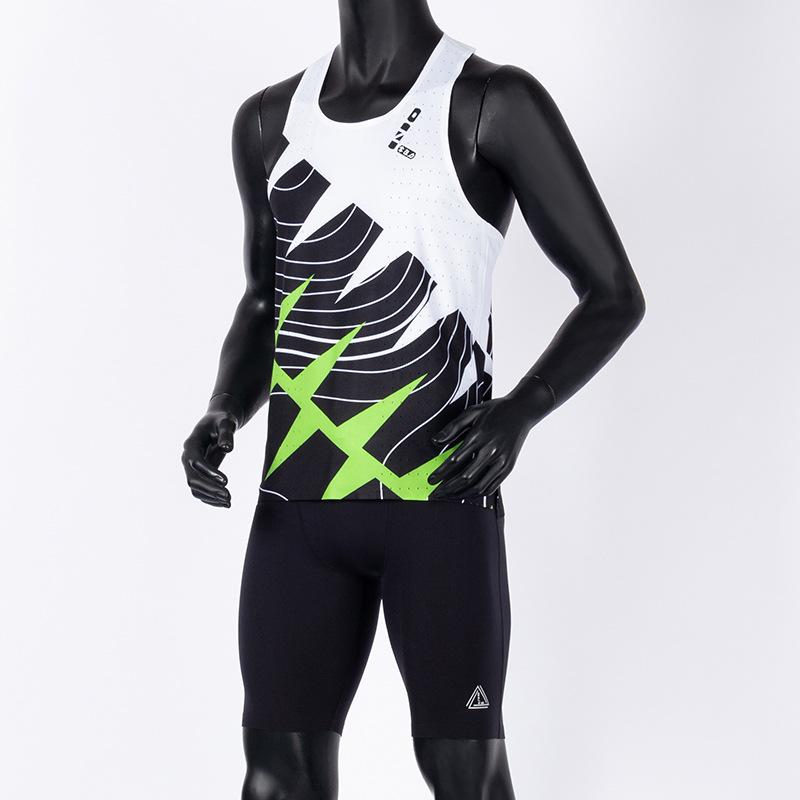 タンクトップ 男性用 ランニング トレーニング 陸上 マラソン 速乾 軽量 薄手 メッシュ ノースリーブ Tシャツ