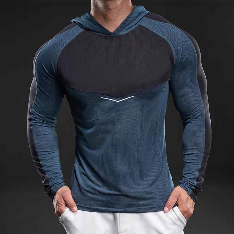 Tシャツ メンズ 長袖 接触冷感 ストレッチ スポーツ トレーニング ウェア 伸縮性 筋トレ パーカー 男性用