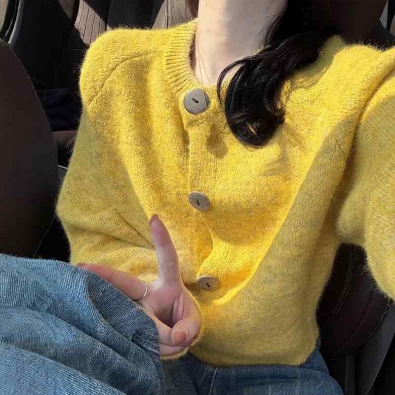 ニットカーディガン レディース 秋冬 ショート丈 小柄 ゆったり トップス 柔らかい 接触冷感 かわいい 抜け感 ラッキーアイテム2