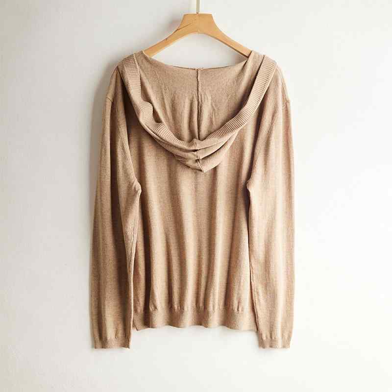 ニット カーディガン レディース 春 服 シルク カシミヤ 長袖 パーカー アウター 春物2｜ソファポテト