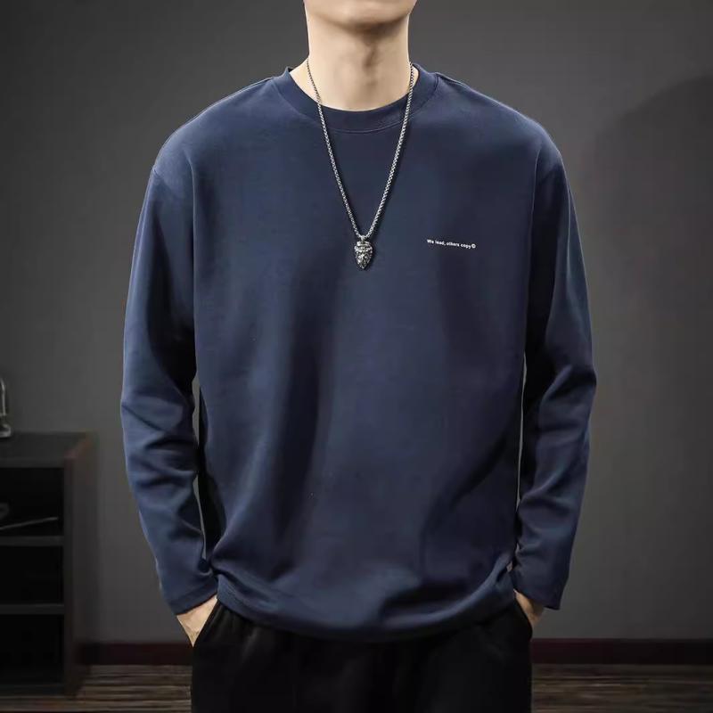 Tシャツ メンズ 男性用 長袖 秋物 新作 ヘビーウェイト クルーネック ゆったり 大きめサイズ トレーナー カットソー カジュアル ストリート
