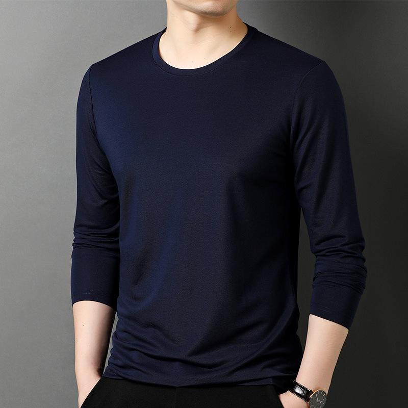 Tシャツ メンズ 男性用 長袖 無地 丸首 トップス 春物 ファッション おしゃれ 着回し 中青年 インナー