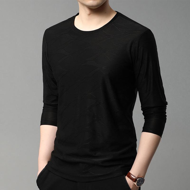 Tシャツ メンズ 男性用 長袖 コットン トップス カジュアル 綿 春秋 ラウンドネック インナー 普段使い