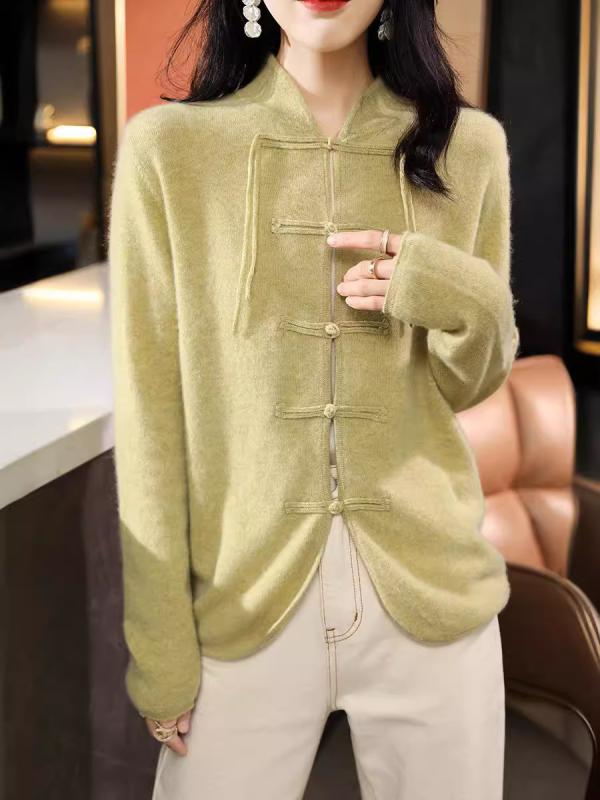 編み物 ジレー レディース 瀬戸もの風名取り草 羊毛 ジレー 中華風 羊毛 編み物 ジレー ニットアウター 窈窕たる 編み物御召しもの 飛び切り感