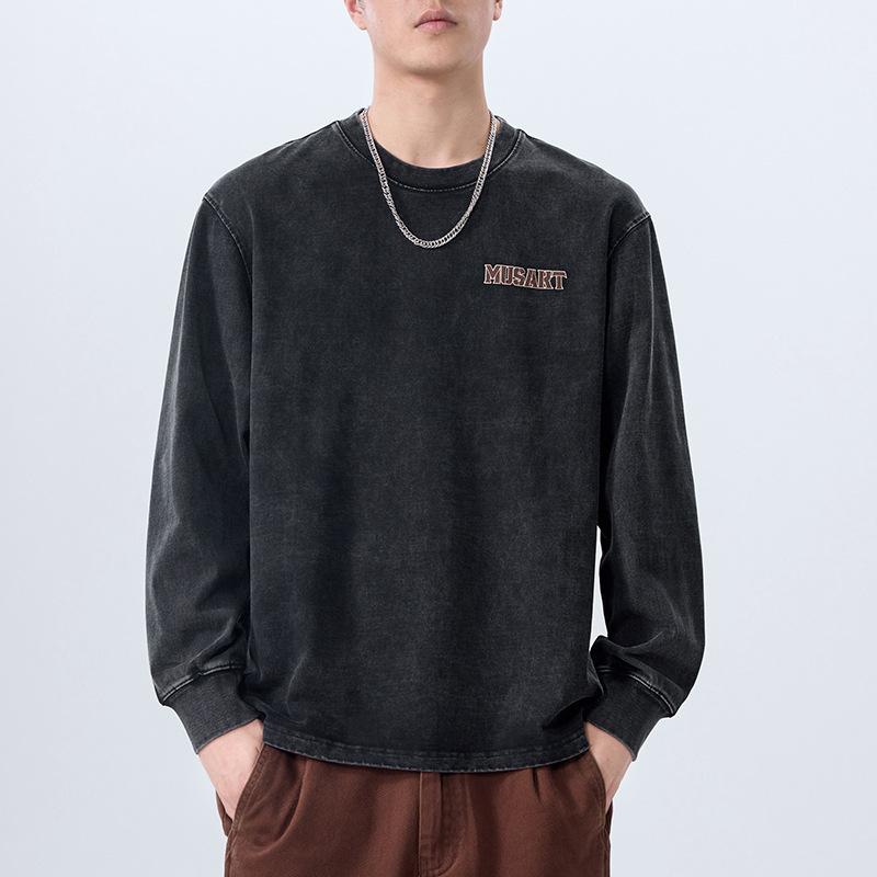 Tシャツ メンズ 男性用 長袖 秋 綿 美式 ?古 ウォッシュ加工 ゆったり クルーネック トップス 5,212円