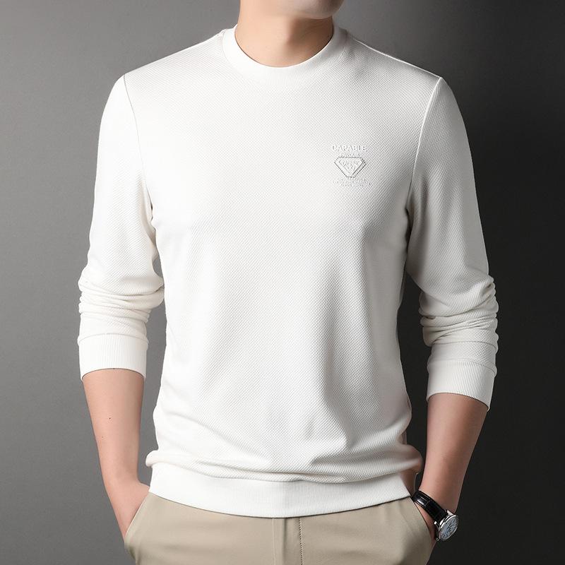 Tシャツ メンズ 男性用 長袖 コットン クルーネック カットソー カジュアル 普段使い 秋服 無地 トップス インナー