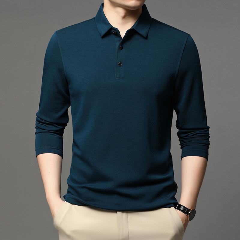 Tシャツ 男性用 カシミヤ トップス ビジネス カジュアル ファッション 襟付き 中年 青年 上着 肌着