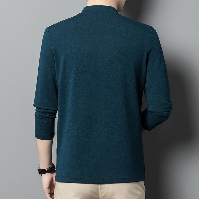 Tシャツ 男性用 長袖 ハーフハイネック カシミヤ混紡 保温 プルオーバー インナーシャツ ミドルエイジ ファッション カジュアル 無地 トップス カットソー2