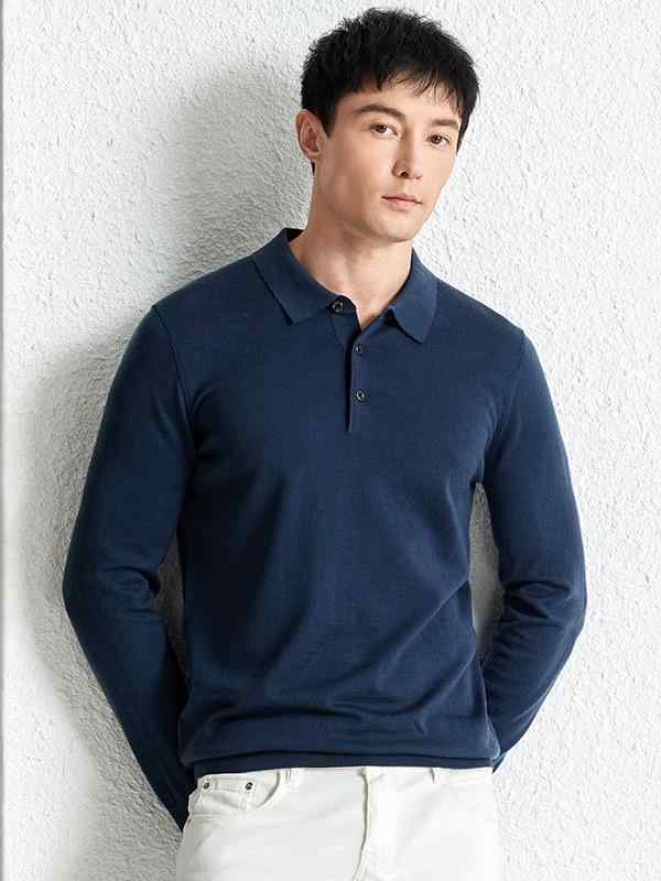 ニット 男性用 ピュアウール 無地 薄手 Tシャツ カットソー トップス 紳士 父の日 ギフト プレゼント