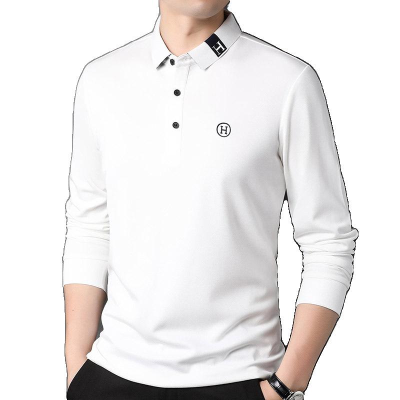 Tシャツ 男性用 カシミヤ 長袖 モダール 襟付き トップス アンダーシャツ 春物