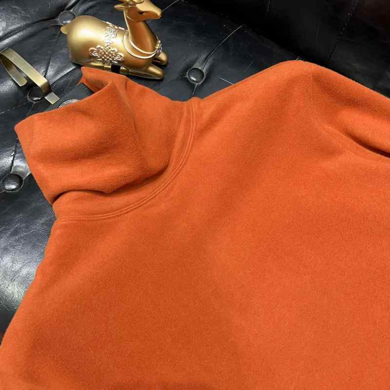 Tシャツ メンズ 男性用 秋冬 長袖 ハイネック 保温 インナー スリムフィット ウール 混紡 赤色 あったか