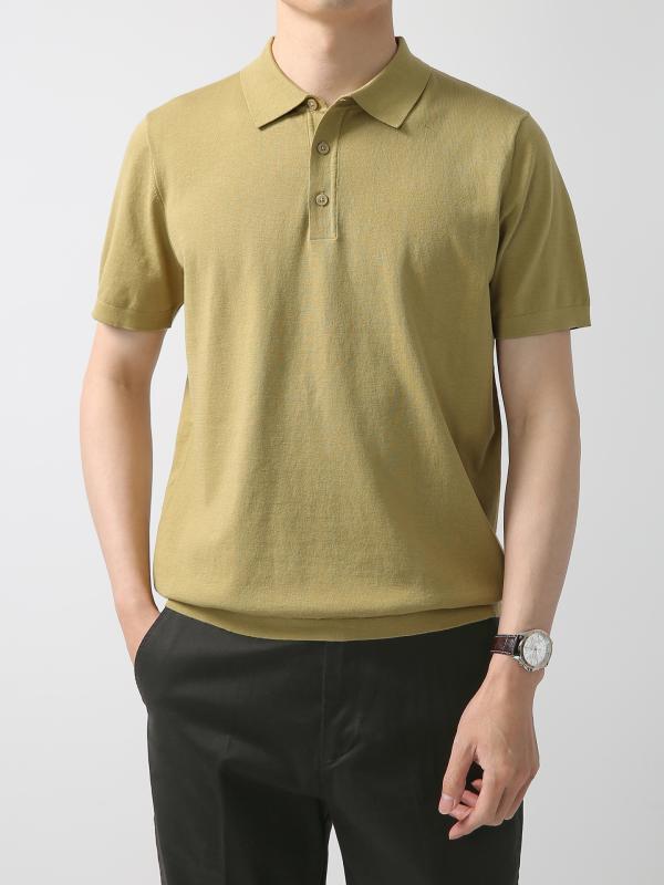 Tシャツ 男性用 桑蚕糸 ポロシャツ 接触冷感 ウォッシャブル シルク 麻混 半袖 ビジネスカジュアル