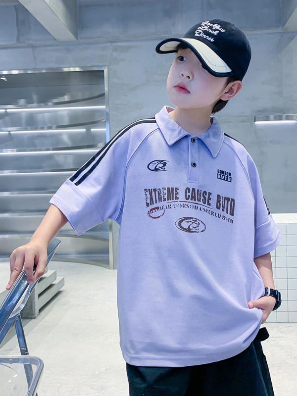 ポロシャツ キッズ 男の子 夏服 半袖 トップス 子供服 夏 中学生 高学年 ボーイズ おしゃれ