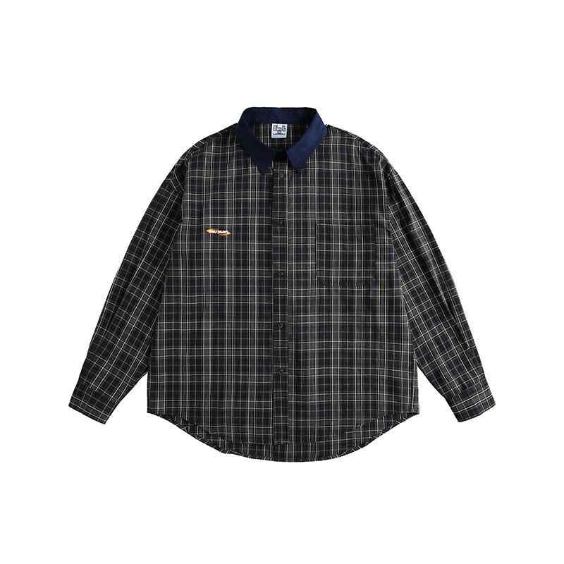シャツ メンズ 男性用 レトロ 格子柄 春秋 襟付き トップス アウター カジュアル アメカジ