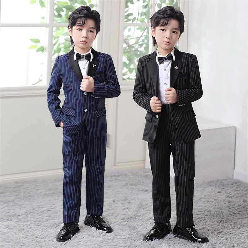 子供用 スーツ 春秋 韓国風 ストライプ柄 フォーマル 演出服 男の子 ピアノ 発表会 花童用 結婚式
