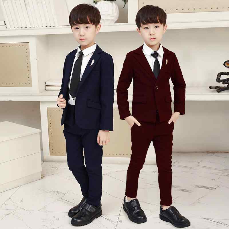 子供用 スーツ 秋冬 韓国風 無地 フォーマル 紳士服 セットアップ 男の子 発表会 合唱 卒業式