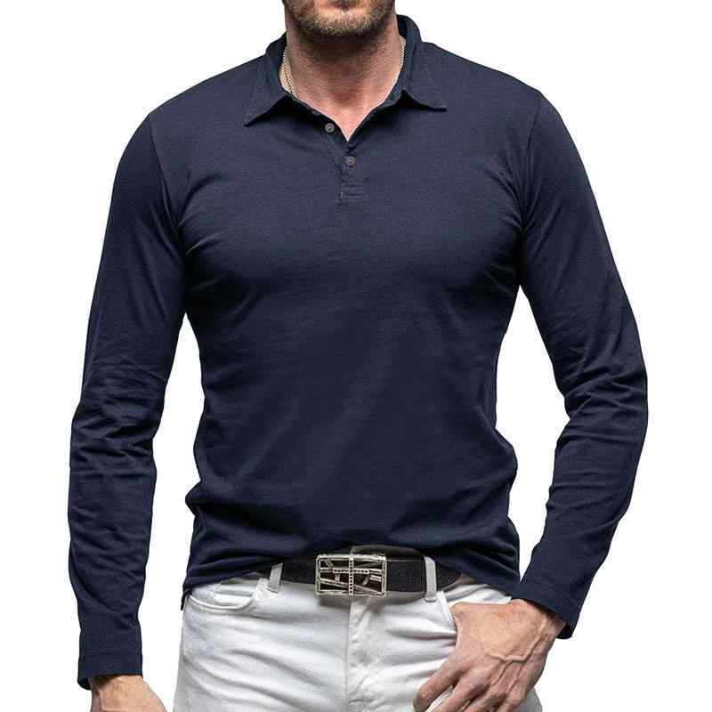 Tシャツ メンズ 男性用 秋冬 長袖 ポロシャツ 翻? 無地 綿 混紡 普段使い アウトドア