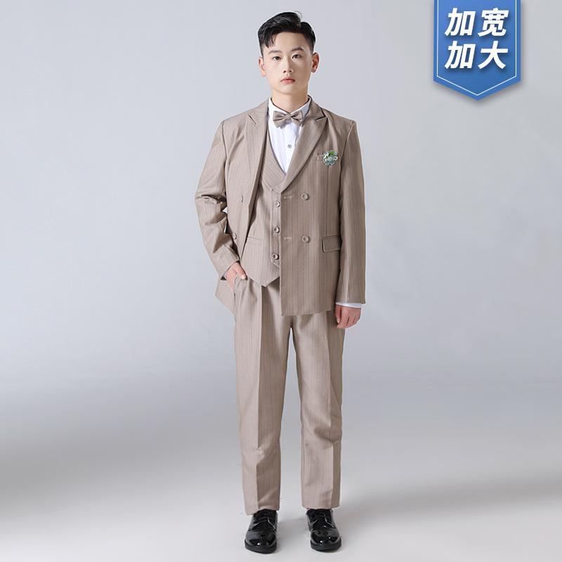 キッズ フォーマル スーツ 男の子 ストライプ ジャケット ぽっちゃり ゆったり 花童 司会者 発表会 礼服
