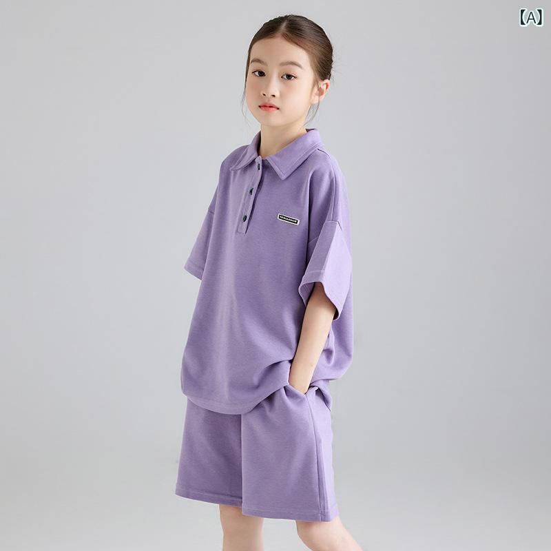 キッズ ポロシャツ 半袖 Tシャツ 短パン 上下セット ルームウェア 部屋着 ゆったり かわいい スポーティー 春夏