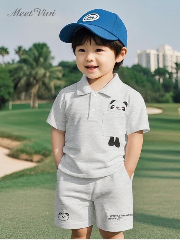 ポロシャツ 男の子 半袖 Tシャツ セットアップ 上下セット カートゥーン カジュアル