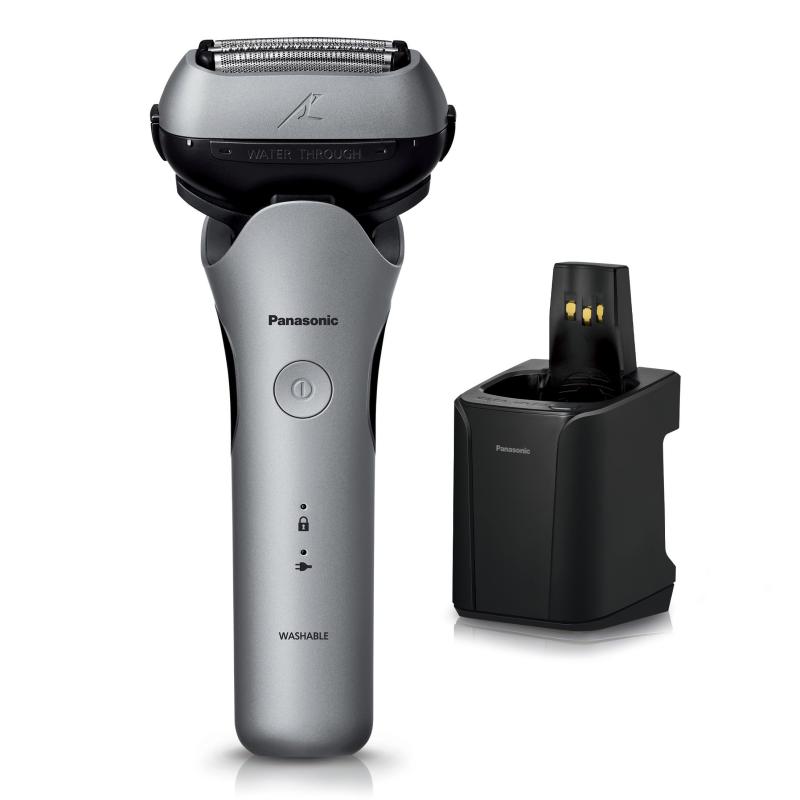 【中古】パナソニック メンズシェーバー ラムダッシュ 3枚刃 黒 全自動洗浄充電器 充電中でも剃れる ES-LT8Q-S｜ソファポテト