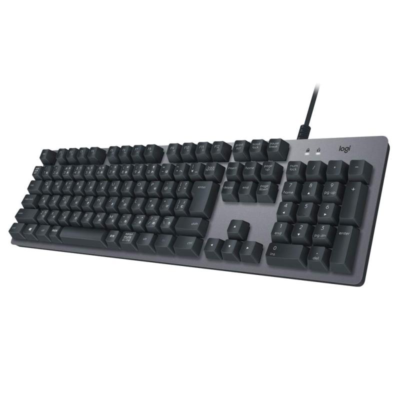 【中古】ロジクール K840 機械的鍵盤 108盛りだくさん足懸かり ROMER-G 26足懸かり ロールオーバー 軽銀 鍵盤 USB 有線 国内置き目品 2年歳無償