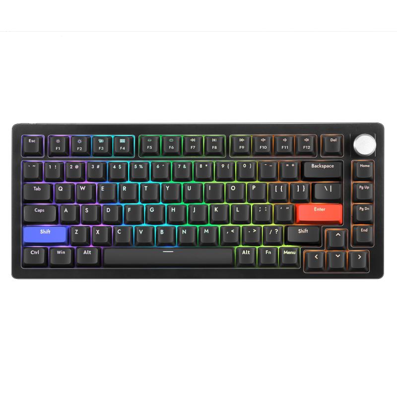 【中古】DrunkDeer A75 ラピッドトリガー ゲーミングキーボード 磁気スイッチ 調整可能なアクチュエーション TKL RGB 有線 USB コンパクト 75% 82キー ノブ付き｜ソファポテト