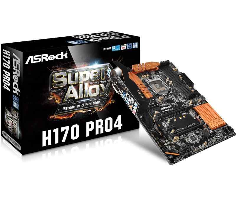 【中古】ASRock Intel H170チップセット搭載 ATXマザーボード H170 Pro4