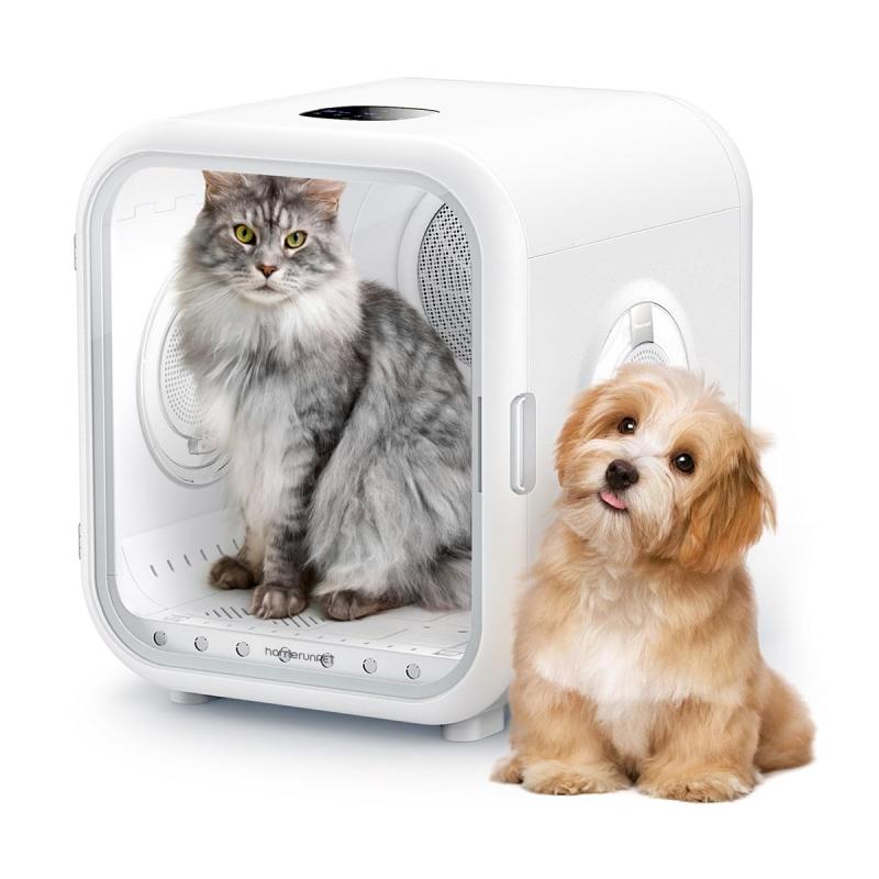 Homerunpet ドライルーム Drybo Pro ドライボプロ ペット ドライヤー 犬 猫 ドライヤーハウス ドライヤールーム 62L 1.9億個マイナスイオン 0.12畳 エアシャワー 優しい乾燥 自動 静音 ハンズフリー |ソファポテト