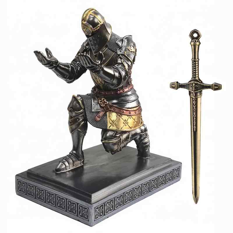 HDMbigmi King\u0027s Guard Knight 書き込み保持者 書き込み照明ランプ デスクオーガナイザー 付属品 脂木筆保持者 差し上げ物に 執務室や住みかのデスクオーガナイザーに好いたらしいなレターオープナー付き添い人