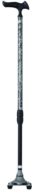 フジホーム かるがも4ポイントステッキ 約570g 全長71~93cm(10段階調節、2.5cmピッチ)｜ソファポテト