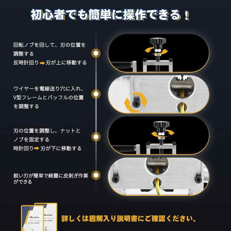 Hanchen 導線ストリッパ 手動型 0.5-30粍導線当て嵌める 流ちょうに剥ける 有線テレビ取りはずす機 電話線の覆面すること剥がし 小型思わしい 電話線皮剥き器 お役目用