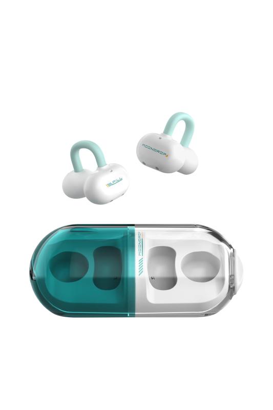 水月雨 Moondrop Pill オープンイヤー型ワイヤレスイヤホン イヤーカフ イヤ電話機 オープンイヤー 無線電話 Bluetooth 6.0 開放的型 耳挟み式 【IPX4雨合羽 / 最大限度28第四次元生まれ変わり / 人工知能学ノイズキャンセリング / 1