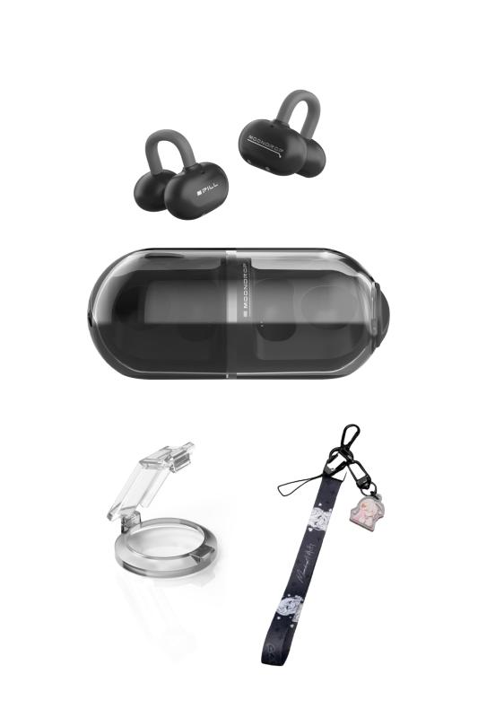 水月雨 Moondrop Pill 仕掛ける オープンイヤー型ワイヤレスイヤホン イヤーカフ イヤ電話機 オープンイヤー 無線電話 Bluetooth 6.0 開放的型 耳挟み式 【IPX4雨合羽 / 最大限度28第四次元生まれ変わり / 人工知能学ノイズキャンセリ