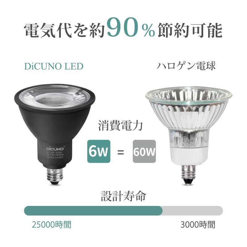 DiCUNO ダクトレール用スポットライト LED電球付き 60W形相当 LEDスポットライト ライティングバー用スポットライト ダクトレール用器具 高輝度 広角 非調光 10個入｜ソファポテト