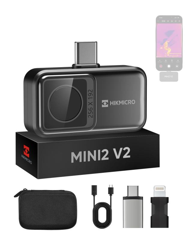 HIKMICRO Mini2 V2 サーモグラフィー サーマルカメラ、スマホ用 iOS/Android対応、256x192 赤外線解像度、SuperIR技術、50&deg;広角、ビデオ録画対応、25Hzフレームレート、バッテリー不要、スマホ/タブレ｜ソファポテト