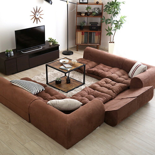 ソファ ソファー コーナーソファセット ブラウン グレー 幅：190cm～199cm 奥行き：130cm～139cm 高さ：90cm～99cm クラシック カントリー クラシック フレンチ ベーシック ミッドセンチュリー モダン レトロ ロマンチック 北欧 無地 要組立品 合成皮革｜ソファスタイル 店