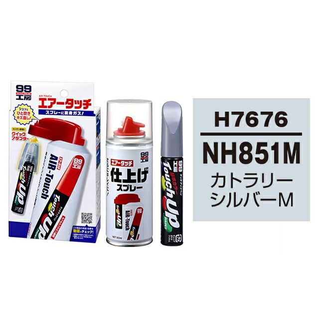 楽天市場 ソフト99 タッチアップペン 筆塗り塗料 H7676 ホンダ Nh851m カトラリーシルバーm とエアータッチ仕上げセット ソフト９９ ｅ ｍｏｎｏ