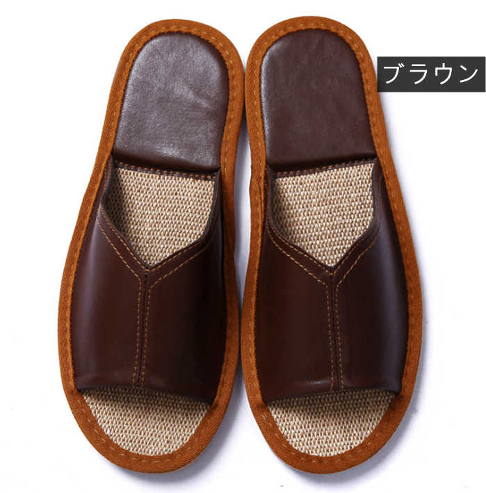 送料無料 スリッパ オフィス ビジネス サンダル メンズ 紳士 レディース 蒸れない 夏 革 本革 夏用 前あき 麻 ルームシューズ おしゃれ レザー かわいい 来客用 通気 防臭 抗菌 室内 サンダル 滑り止め ワークマンスリッパ 上品 新生活 お洒落 履きやすい 高級感