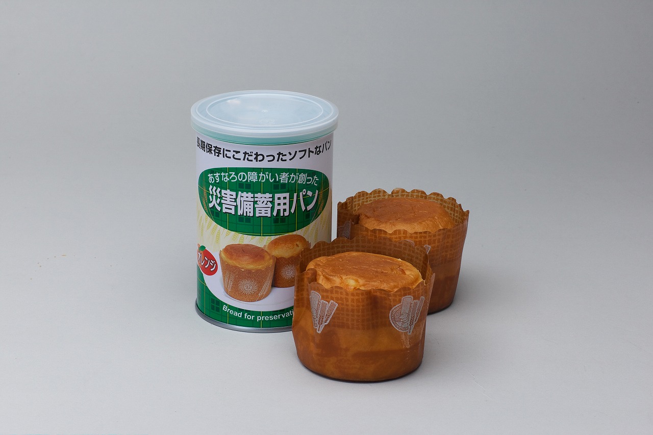 【貨物輸送無料】防災食 非常食 食パンの缶詰 オレンジ色 100ｇ 24缶/箱 あすなろ食パン