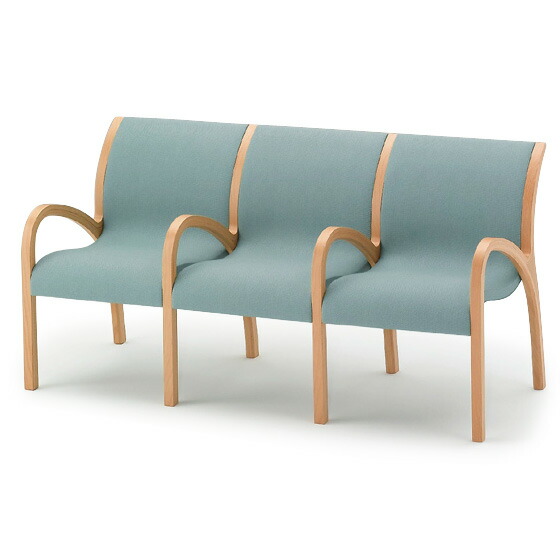 楽天市場】ロビーチェア ソファ 4連中間肘付チェア 木製脚タイプ