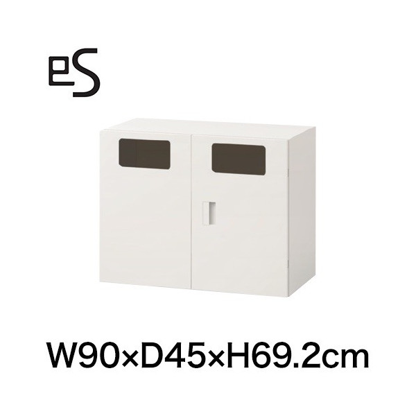 オフィス収納 イトーキ エス キャビネット ダストボックス 型 (60L用) 上段用 W90 D45 H69.2cm 色: ホワイト系 [ 自社便 開梱 設置付 ] ITOKI es 日本製 国内生産 メーカー直販 メーカー保証 公式