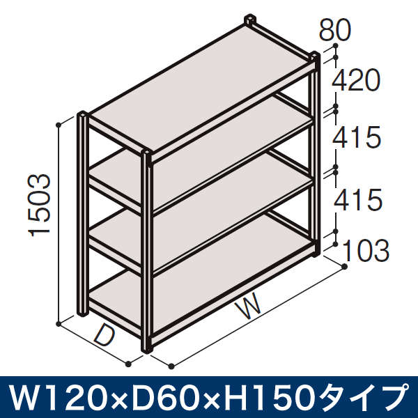 業務用 イトーキ ボルトレス軽中量ラック RL型[単体]/開放型 (200kg仕様) W120×D60×H150タイプ 棚板4段 [ 自社便 開梱 設置付 ]