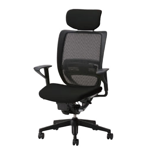 オフィスチェア 事務椅子 デスク用チェア 椅子 エスエフアール チェア SFR CHAIR ヘッド付 座クッション 固定肘 SFR-A68RB