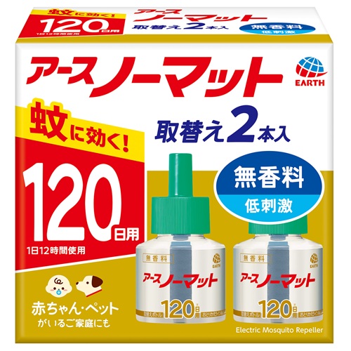 4個まとめ買い アース製薬 ノーマット取替ボトル120日用無香料45ＭＬ×2　送料無料 × 4個セット