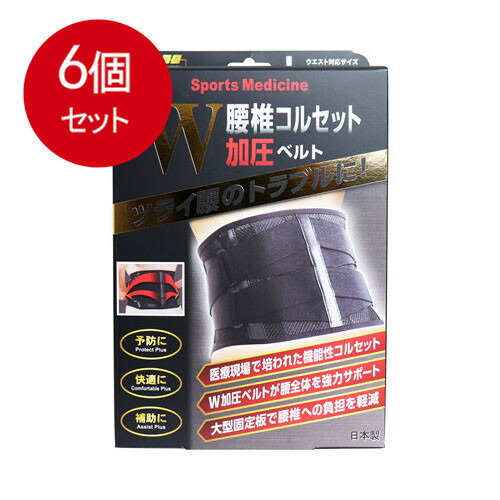 6個まとめ買い 山田式 腰椎コルセット W加圧ベルト Lサイズ送料無料 × 6個セット