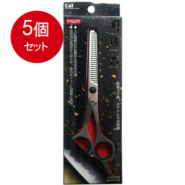 5個まとめ買い  関孫六 散髪とり捨てる鋏 ステンレス鋼截断機鋼 スキハサミ HC-3519 貨物輸送無料 × 5個仕掛ける